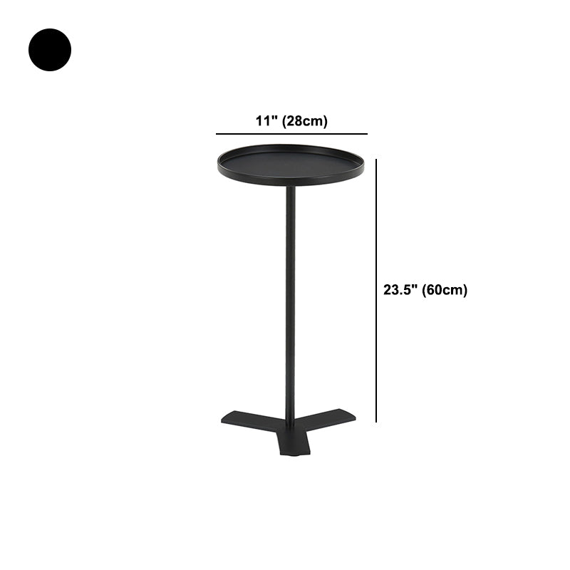 Iron Pedestal End Table Solid Color Round Metal Tray Top Side End Table Clearhalo 'Coffee & Accent Tables' 'End & Side Tables' 'end_side_table' 'end_side_tables' 'furn' 'furn_end_side_tables' 'Furniture' 'furniture_end_side_table' 'Living Room Furniture' 5030352