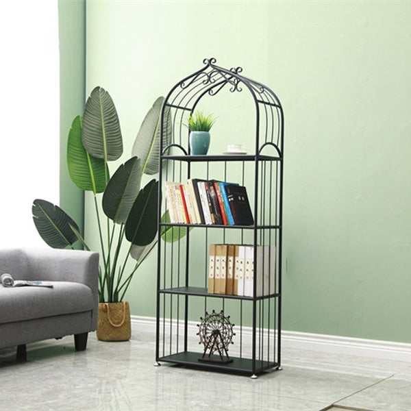 Iron Scandinavian Etagere Bookshelf Vertical Open Bookshelf for Living Room 23.6"L x 11.8"W x 63"H Black Clearhalo 'Bookcases' 'furn' 'furn_bookcases' 'Furniture' 'furniture_bookcases' 'Office Furniture' 5030373
