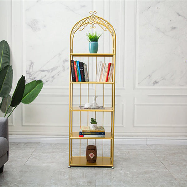 Iron Scandinavian Etagere Bookshelf Vertical Open Bookshelf for Living Room 19.7"L x 11.8"W x 66.9"H Gold Clearhalo 'Bookcases' 'furn' 'furn_bookcases' 'Furniture' 'furniture_bookcases' 'Office Furniture' 5030383