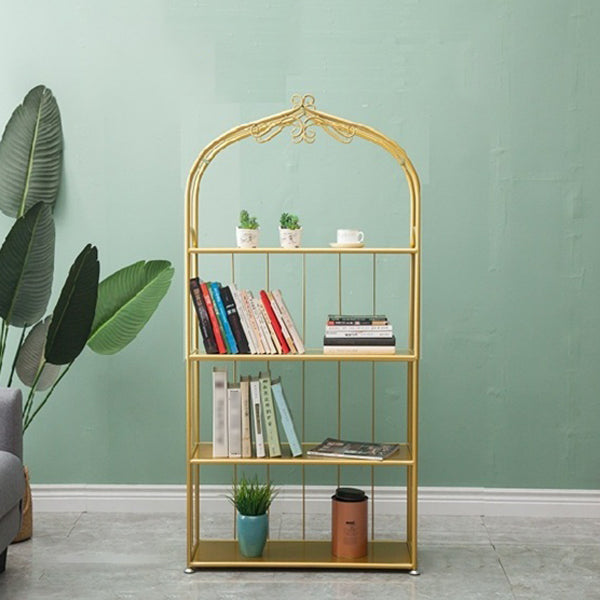 Iron Scandinavian Etagere Bookshelf Vertical Open Bookshelf for Living Room 31.5"L x 11.8"W x 65.7"H Gold Clearhalo 'Bookcases' 'furn' 'furn_bookcases' 'Furniture' 'furniture_bookcases' 'Office Furniture' 5030387