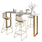 Stone Bar Table Traditional Luxury Rectangle Bar Table with Sled Base in Gold Clearhalo 'Bar Furniture' 'Bar Tables' 'bar_tables' 'furn' 'furn_bar_tables' 'Furniture' 'furniture_bar_tables' 'Kitchen & Dining Furniture' 5031114