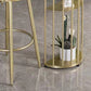Living Room Counter-height Pub Table Gold Storage Metal Bar Dining Table Clearhalo 'Bar Furniture' 'Bar Tables' 'bar_tables' 'furn' 'furn_bar_tables' 'Furniture' 'furniture_bar_tables' 'Kitchen & Dining Furniture' 5031153