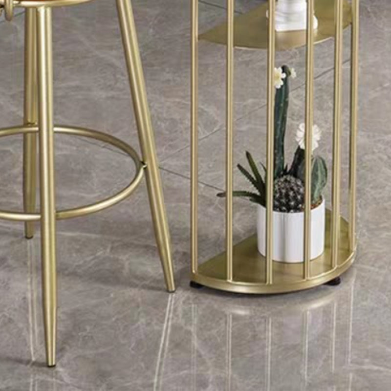 Living Room Counter-height Pub Table Gold Storage Metal Bar Dining Table Clearhalo 'Bar Furniture' 'Bar Tables' 'bar_tables' 'furn' 'furn_bar_tables' 'Furniture' 'furniture_bar_tables' 'Kitchen & Dining Furniture' 5031153