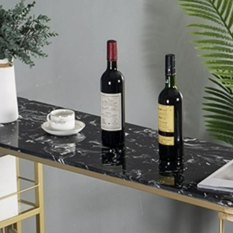 Living Room Counter-height Pub Table Gold Storage Metal Bar Dining Table Clearhalo 'Bar Furniture' 'Bar Tables' 'bar_tables' 'furn' 'furn_bar_tables' 'Furniture' 'furniture_bar_tables' 'Kitchen & Dining Furniture' 5031154