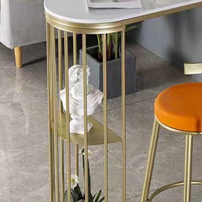 Living Room Counter-height Pub Table Gold Storage Metal Bar Dining Table Clearhalo 'Bar Furniture' 'Bar Tables' 'bar_tables' 'furn' 'furn_bar_tables' 'Furniture' 'furniture_bar_tables' 'Kitchen & Dining Furniture' 5031155