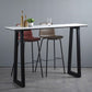 Industrial Bar Table 42-inch Height Stone Top Bistro Table for Coffee Shop 63"L x 15.7"W x 41.3"H Without Chairs Clearhalo 'Bar Furniture' 'Bar Tables' 'bar_tables' 'furn' 'furn_bar_tables' 'Furniture' 'furniture_bar_tables' 'Kitchen & Dining Furniture' 5031170