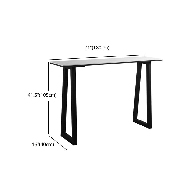 Industrial Bar Table 42-inch Height Stone Top Bistro Table for Coffee Shop Clearhalo 'Bar Furniture' 'Bar Tables' 'bar_tables' 'furn' 'furn_bar_tables' 'Furniture' 'furniture_bar_tables' 'Kitchen & Dining Furniture' 5031173