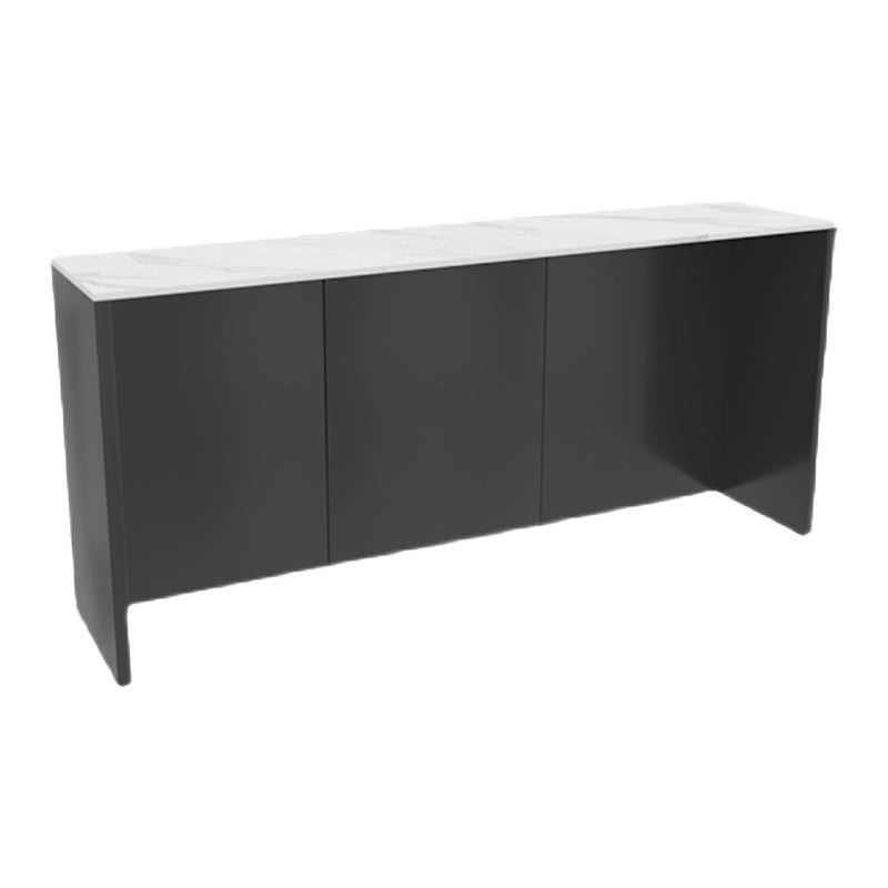 Rectangle Indoor Patio Bar Table Double pedestal White Stone Counter Table Clearhalo 'Bar Furniture' 'Bar Tables' 'bar_tables' 'furn' 'furn_bar_tables' 'Furniture' 'furniture_bar_tables' 'Kitchen & Dining Furniture' 5031182
