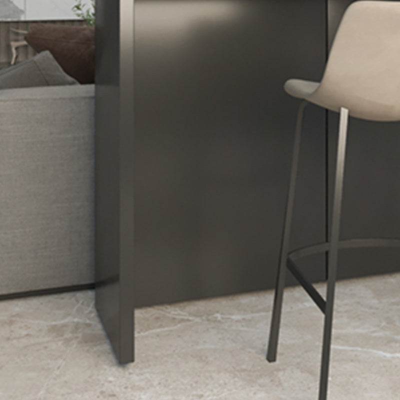 Rectangle Indoor Patio Bar Table Double pedestal White Stone Counter Table Clearhalo 'Bar Furniture' 'Bar Tables' 'bar_tables' 'furn' 'furn_bar_tables' 'Furniture' 'furniture_bar_tables' 'Kitchen & Dining Furniture' 5031185