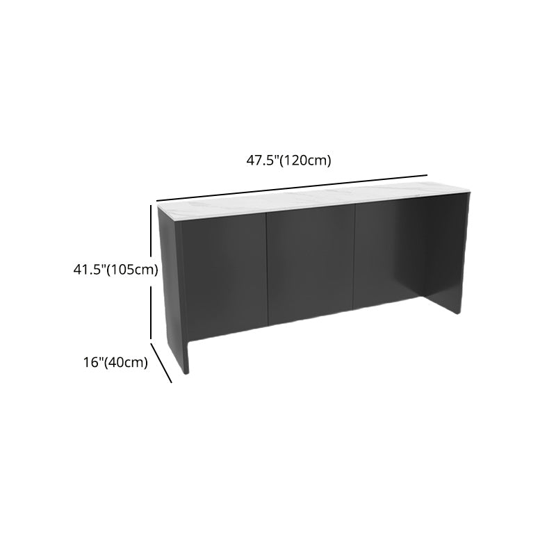 Rectangle Indoor Patio Bar Table Double pedestal White Stone Counter Table Clearhalo 'Bar Furniture' 'Bar Tables' 'bar_tables' 'furn' 'furn_bar_tables' 'Furniture' 'furniture_bar_tables' 'Kitchen & Dining Furniture' 5031190