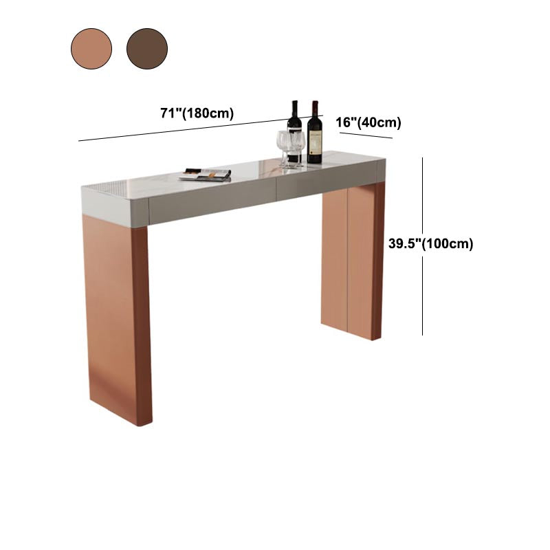 Rectangle Living Room Pub Height Dining Table Modern Stone Bistro Table Clearhalo 'Bar Furniture' 'Bar Tables' 'bar_tables' 'furn' 'furn_bar_tables' 'Furniture' 'furniture_bar_tables' 'Kitchen & Dining Furniture' 5031207