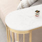 42-inch Height Bar Table Artificial Marble Glam Style Bistro Table with Storage Shelf Clearhalo 'Bar Furniture' 'Bar Tables' 'bar_tables' 'furn' 'furn_bar_tables' 'Furniture' 'furniture_bar_tables' 'Kitchen & Dining Furniture' 5031214