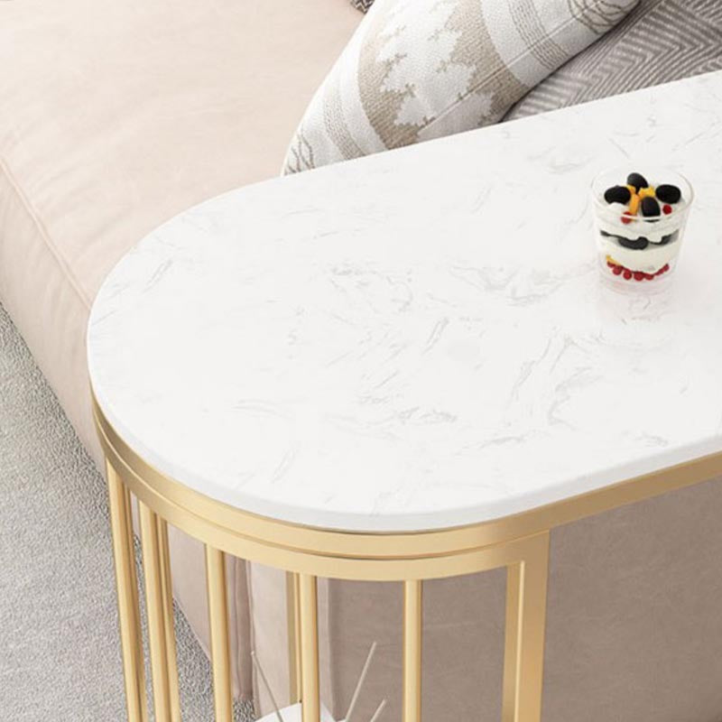 42-inch Height Bar Table Artificial Marble Glam Style Bistro Table with Storage Shelf Clearhalo 'Bar Furniture' 'Bar Tables' 'bar_tables' 'furn' 'furn_bar_tables' 'Furniture' 'furniture_bar_tables' 'Kitchen & Dining Furniture' 5031214