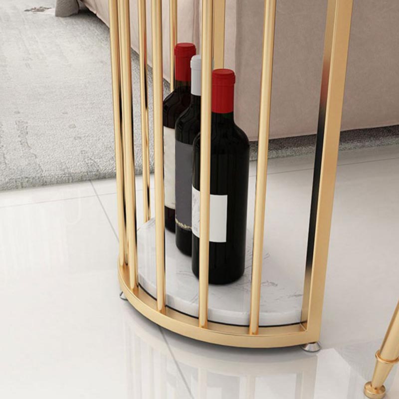42-inch Height Bar Table Artificial Marble Glam Style Bistro Table with Storage Shelf Clearhalo 'Bar Furniture' 'Bar Tables' 'bar_tables' 'furn' 'furn_bar_tables' 'Furniture' 'furniture_bar_tables' 'Kitchen & Dining Furniture' 5031215
