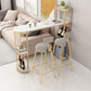 42-inch Height Bar Table Artificial Marble Glam Style Bistro Table with Storage Shelf Clearhalo 'Bar Furniture' 'Bar Tables' 'bar_tables' 'furn' 'furn_bar_tables' 'Furniture' 'furniture_bar_tables' 'Kitchen & Dining Furniture' 5031217
