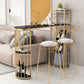 42-inch Height Bar Table Artificial Marble Glam Style Bistro Table with Storage Shelf Clearhalo 'Bar Furniture' 'Bar Tables' 'bar_tables' 'furn' 'furn_bar_tables' 'Furniture' 'furniture_bar_tables' 'Kitchen & Dining Furniture' 5031220