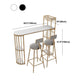 42-inch Height Bar Table Artificial Marble Glam Style Bistro Table with Storage Shelf Clearhalo 'Bar Furniture' 'Bar Tables' 'bar_tables' 'furn' 'furn_bar_tables' 'Furniture' 'furniture_bar_tables' 'Kitchen & Dining Furniture' 5031226