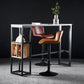 Industrial Bar Table 42-inch Height Stone Top Bistro Table with Storage Shelf 70.9"L x 15.7"W x 41.3"H Without Chairs Clearhalo 'Bar Furniture' 'Bar Tables' 'bar_tables' 'furn' 'furn_bar_tables' 'Furniture' 'furniture_bar_tables' 'Kitchen & Dining Furniture' 5031242