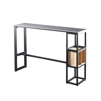 Industrial Bar Table 42-inch Height Stone Top Bistro Table with Storage Shelf Without Chairs Clearhalo 'Bar Furniture' 'Bar Tables' 'bar_tables' 'furn' 'furn_bar_tables' 'Furniture' 'furniture_bar_tables' 'Kitchen & Dining Furniture' 5031245