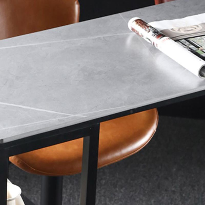 Industrial Bar Table 42-inch Height Stone Top Bistro Table with Storage Shelf Clearhalo 'Bar Furniture' 'Bar Tables' 'bar_tables' 'furn' 'furn_bar_tables' 'Furniture' 'furniture_bar_tables' 'Kitchen & Dining Furniture' 5031247