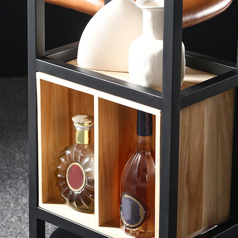 Industrial Bar Table 42-inch Height Stone Top Bistro Table with Storage Shelf Clearhalo 'Bar Furniture' 'Bar Tables' 'bar_tables' 'furn' 'furn_bar_tables' 'Furniture' 'furniture_bar_tables' 'Kitchen & Dining Furniture' 5031249