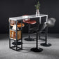 Industrial Bar Table 42-inch Height Stone Top Bistro Table with Storage Shelf Clearhalo 'Bar Furniture' 'Bar Tables' 'bar_tables' 'furn' 'furn_bar_tables' 'Furniture' 'furniture_bar_tables' 'Kitchen & Dining Furniture' 5031256
