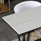 Glam Style Bar Table Artificial Marble 42-inch Height Top Bistro Table Clearhalo 'Bar Furniture' 'Bar Tables' 'bar_tables' 'furn' 'furn_bar_tables' 'Furniture' 'furniture_bar_tables' 'Kitchen & Dining Furniture' 5031272
