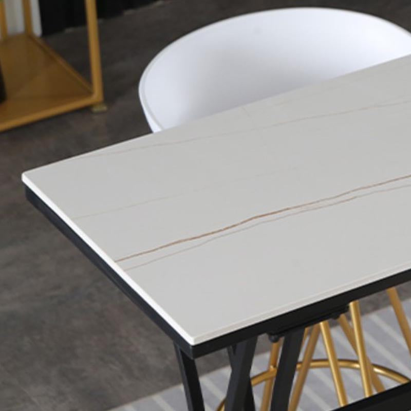 Glam Style Bar Table Artificial Marble 42-inch Height Top Bistro Table Clearhalo 'Bar Furniture' 'Bar Tables' 'bar_tables' 'furn' 'furn_bar_tables' 'Furniture' 'furniture_bar_tables' 'Kitchen & Dining Furniture' 5031272