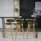 Glam Style Bar Table Artificial Marble 42-inch Height Top Bistro Table Clearhalo 'Bar Furniture' 'Bar Tables' 'bar_tables' 'furn' 'furn_bar_tables' 'Furniture' 'furniture_bar_tables' 'Kitchen & Dining Furniture' 5031274