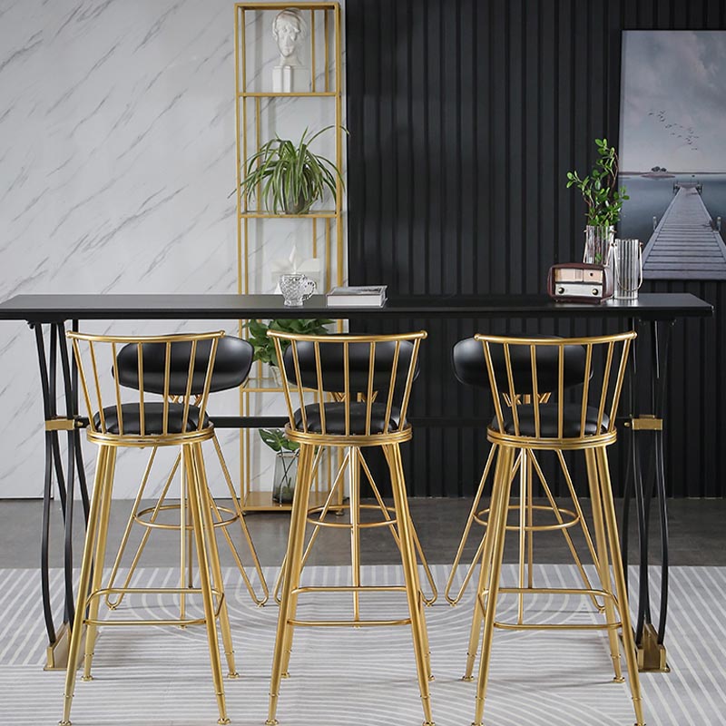Glam Style Bar Table Artificial Marble 42-inch Height Top Bistro Table Clearhalo 'Bar Furniture' 'Bar Tables' 'bar_tables' 'furn' 'furn_bar_tables' 'Furniture' 'furniture_bar_tables' 'Kitchen & Dining Furniture' 5031274