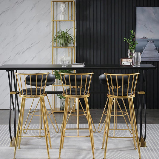 Glam Style Bar Table Artificial Marble 42-inch Height Top Bistro Table Clearhalo 'Bar Furniture' 'Bar Tables' 'bar_tables' 'furn' 'furn_bar_tables' 'Furniture' 'furniture_bar_tables' 'Kitchen & Dining Furniture' 5031274