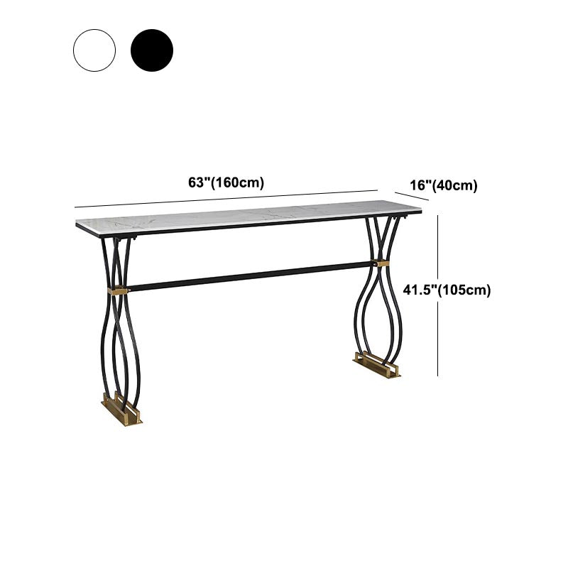 Glam Style Bar Table Artificial Marble 42-inch Height Top Bistro Table Clearhalo 'Bar Furniture' 'Bar Tables' 'bar_tables' 'furn' 'furn_bar_tables' 'Furniture' 'furniture_bar_tables' 'Kitchen & Dining Furniture' 5031280