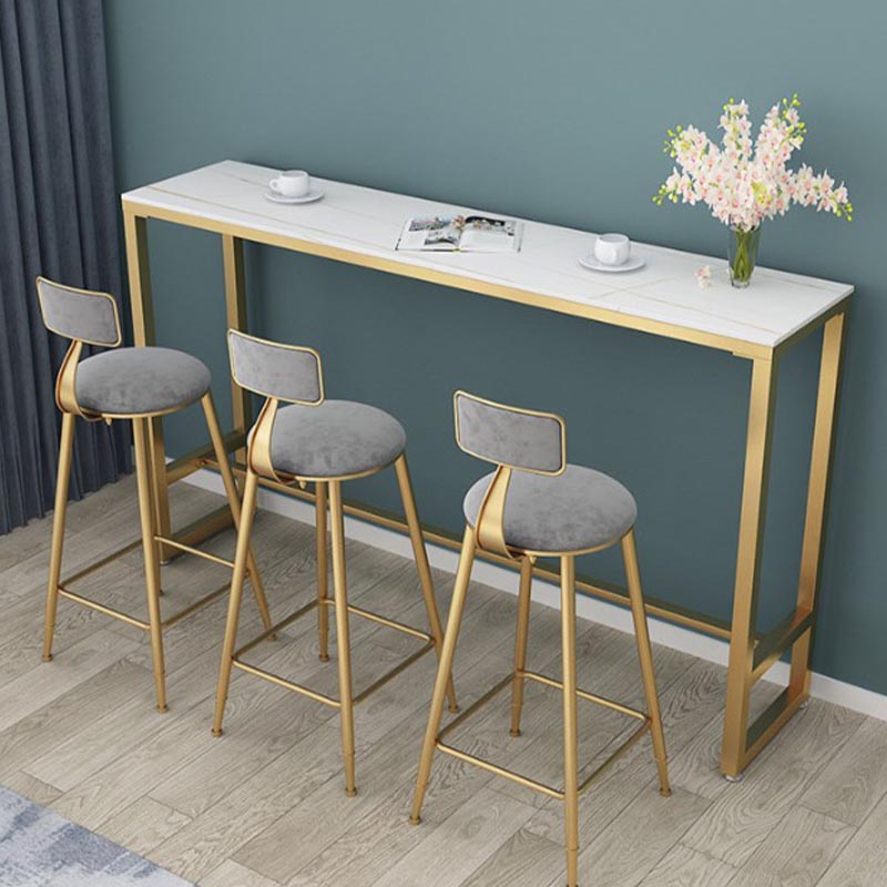 Nordic Bar Table 42-inch Height Artificial Marble Top Bar Table Clearhalo 'Bar Furniture' 'Bar Tables' 'bar_tables' 'furn' 'furn_bar_tables' 'Furniture' 'furniture_bar_tables' 'Kitchen & Dining Furniture' 5031291