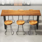 Pine Wood Bar Table Traditional Luxury Rectangle Bar Table with Black Base 63"L x 17.7"W x 41.3"H Without Chairs Clearhalo 'Bar Furniture' 'Bar Tables' 'bar_tables' 'furn' 'furn_bar_tables' 'Furniture' 'furniture_bar_tables' 'Kitchen & Dining Furniture' 5031304