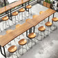 Pine Wood Bar Table Traditional Luxury Rectangle Bar Table with Black Base Clearhalo 'Bar Furniture' 'Bar Tables' 'bar_tables' 'furn' 'furn_bar_tables' 'Furniture' 'furniture_bar_tables' 'Kitchen & Dining Furniture' 5031312