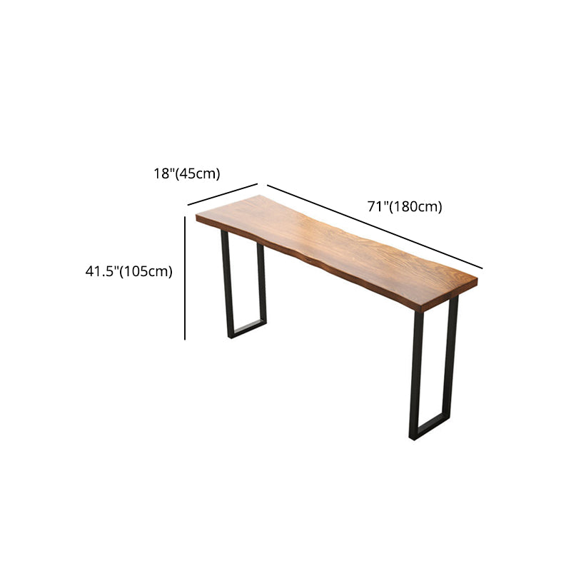 Pine Wood Bar Table Traditional Luxury Rectangle Bar Table with Black Base Clearhalo 'Bar Furniture' 'Bar Tables' 'bar_tables' 'furn' 'furn_bar_tables' 'Furniture' 'furniture_bar_tables' 'Kitchen & Dining Furniture' 5031316