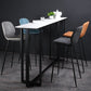 Industrial Bistro Bar Desk Indoor Stone and Metal Rectangle Bistro Bar Table 70.9"L x 15.7"W x 41.3"H White Without Chairs Clearhalo 'Bar Furniture' 'Bar Tables' 'bar_tables' 'furn' 'furn_bar_tables' 'Furniture' 'furniture_bar_tables' 'Kitchen & Dining Furniture' 5031321