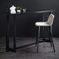 Industrial Bistro Bar Desk Indoor Stone and Metal Rectangle Bistro Bar Table 63"L x 15.7"W x 41.3"H Black Without Chairs Clearhalo 'Bar Furniture' 'Bar Tables' 'bar_tables' 'furn' 'furn_bar_tables' 'Furniture' 'furniture_bar_tables' 'Kitchen & Dining Furniture' 5031323
