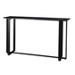 Industrial Bistro Bar Desk Indoor Stone and Metal Rectangle Bistro Bar Table Black Without Chairs Clearhalo 'Bar Furniture' 'Bar Tables' 'bar_tables' 'furn' 'furn_bar_tables' 'Furniture' 'furniture_bar_tables' 'Kitchen & Dining Furniture' 5031324