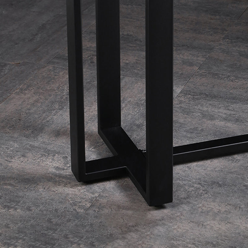 Industrial Bistro Bar Desk Indoor Stone and Metal Rectangle Bistro Bar Table Clearhalo 'Bar Furniture' 'Bar Tables' 'bar_tables' 'furn' 'furn_bar_tables' 'Furniture' 'furniture_bar_tables' 'Kitchen & Dining Furniture' 5031326