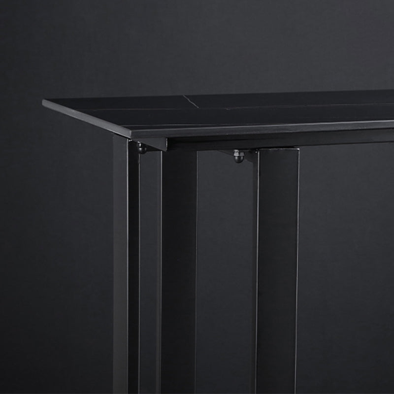 Industrial Bistro Bar Desk Indoor Stone and Metal Rectangle Bistro Bar Table Clearhalo 'Bar Furniture' 'Bar Tables' 'bar_tables' 'furn' 'furn_bar_tables' 'Furniture' 'furniture_bar_tables' 'Kitchen & Dining Furniture' 5031327