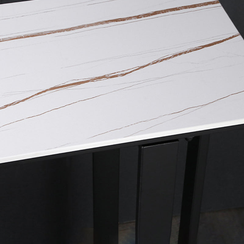 Industrial Bistro Bar Desk Indoor Stone and Metal Rectangle Bistro Bar Table Clearhalo 'Bar Furniture' 'Bar Tables' 'bar_tables' 'furn' 'furn_bar_tables' 'Furniture' 'furniture_bar_tables' 'Kitchen & Dining Furniture' 5031328