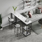 Glam Style Bar Table 42-inch Height Artificial Marble Top Bar Table White-Black Without Chairs Clearhalo 'Bar Furniture' 'Bar Tables' 'bar_tables' 'furn' 'furn_bar_tables' 'Furniture' 'furniture_bar_tables' 'Kitchen & Dining Furniture' 5031340