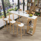 Glam Style Bar Table 42-inch Height Artificial Marble Top Bar Table White-Gold Without Chairs Clearhalo 'Bar Furniture' 'Bar Tables' 'bar_tables' 'furn' 'furn_bar_tables' 'Furniture' 'furniture_bar_tables' 'Kitchen & Dining Furniture' 5031347