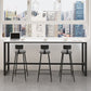 Stone Modern Cocktail Bar Table Footrest Trestle Rectangle Counter Table in White 63"L x 15.7"W x 41.3"H Without Chairs Clearhalo 'Bar Furniture' 'Bar Tables' 'bar_tables' 'furn' 'furn_bar_tables' 'Furniture' 'furniture_bar_tables' 'Kitchen & Dining Furniture' 5031355
