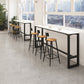 Stone Modern Cocktail Bar Table Footrest Trestle Rectangle Counter Table in White Clearhalo 'Bar Furniture' 'Bar Tables' 'bar_tables' 'furn' 'furn_bar_tables' 'Furniture' 'furniture_bar_tables' 'Kitchen & Dining Furniture' 5031357