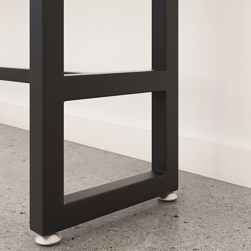 Stone Modern Cocktail Bar Table Footrest Trestle Rectangle Counter Table in White Clearhalo 'Bar Furniture' 'Bar Tables' 'bar_tables' 'furn' 'furn_bar_tables' 'Furniture' 'furniture_bar_tables' 'Kitchen & Dining Furniture' 5031359