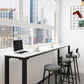 Stone Modern Cocktail Bar Table Footrest Trestle Rectangle Counter Table in White Clearhalo 'Bar Furniture' 'Bar Tables' 'bar_tables' 'furn' 'furn_bar_tables' 'Furniture' 'furniture_bar_tables' 'Kitchen & Dining Furniture' 5031360
