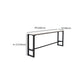 Stone Modern Cocktail Bar Table Footrest Trestle Rectangle Counter Table in White Clearhalo 'Bar Furniture' 'Bar Tables' 'bar_tables' 'furn' 'furn_bar_tables' 'Furniture' 'furniture_bar_tables' 'Kitchen & Dining Furniture' 5031365