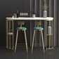 Contemporary Storage Bistro Accent Dining Table Indoor Double Pedestal Patio Bar Table 47.2"L x 15.7"W x 41.3"H White-Gold Without Chairs Clearhalo 'Bar Furniture' 'Bar Tables' 'bar_tables' 'furn' 'furn_bar_tables' 'Furniture' 'furniture_bar_tables' 'Kitchen & Dining Furniture' 5031366